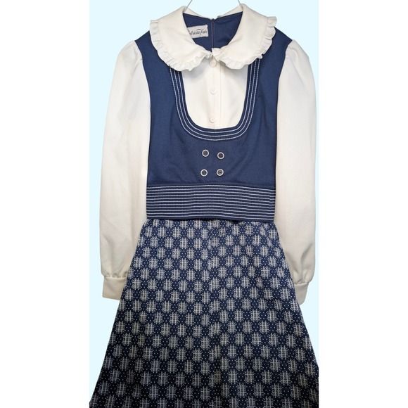 Patricia Fair Women's Vintage 70s Tic-Tac-Toe Novelty Print Maxi Dress Hippie - Picture 8 of 16